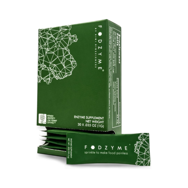 FODZYME 30 Dose On-The-Go Kit – Digestive Enzymes for Relief from Bloating, Gas, Constipation & Abdominal Pain – Ideal for Travel, Dining Out & Sensitive Stomachs