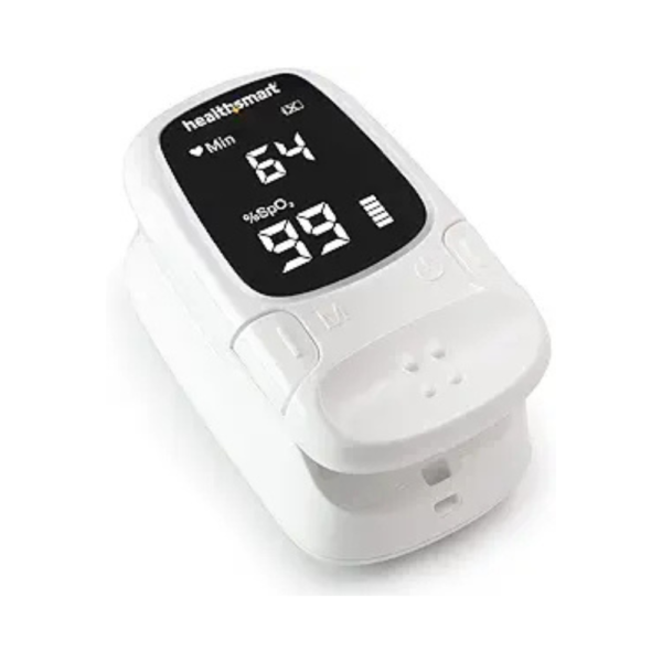 HealthSmart Digital Fingertip Pulse Oximeter – Sport Oxygen Monitor with Fast, Clinically Accurate Results, Easy LED Display & Auto-Shutoff – FSA/HSA Eligible – For Cardio, Training, HIIT