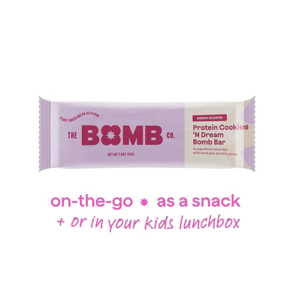 Blender Bombs Protein Bar – Cookies & Cream – Plant-Based, Gluten-Free, Soy-Free, Dairy-Free, NON-GMO – Real Superfood Snack – 9 Pack