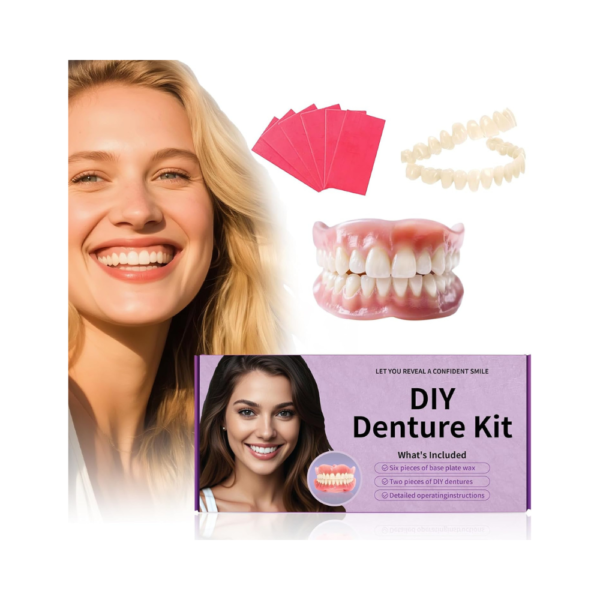 At-Home DIY Denture Kit – Full Set of Upper & Lower False Teeth | Customizable Resin Smile Transformation Kit | Safe, Durable & Reusable | Includes Storage Case – SQ3