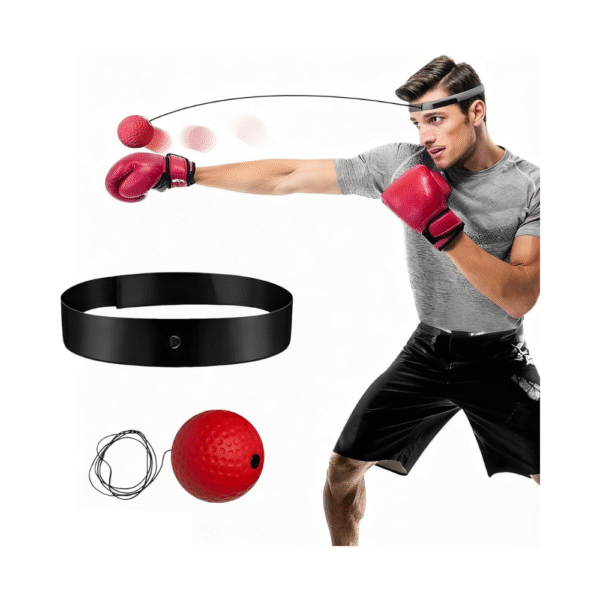 Boxing Reflex Ball Headband Set - Includes 1 Ball and 1 Adjustable Headbands for Beginner Proficiency Improvement, Great Boxing Equipment Fun Fitness for All Ages